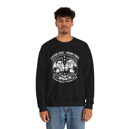 Cartoon Sweatshirt "Election 2028 Round Three - President Obama vs President Trump