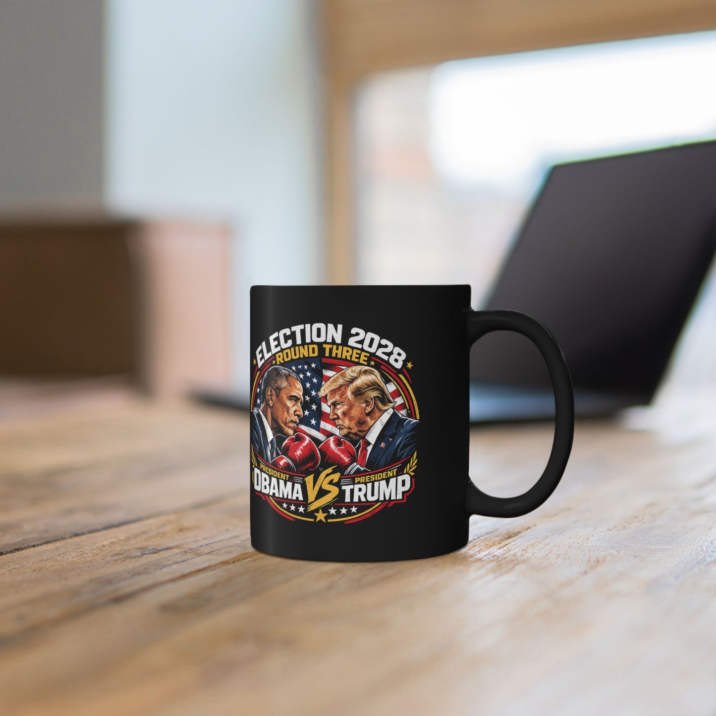 Coffee Mug — "Election 2028: Obama vs Trump" Fight Night Design