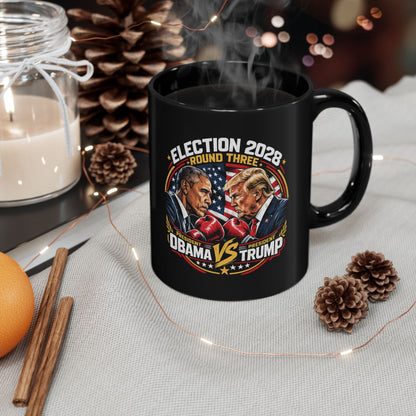Coffee Mug — "Election 2028: Obama vs Trump" Fight Night Design
