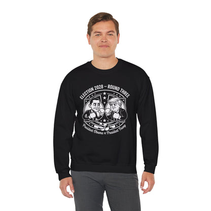 Cartoon Sweatshirt "Election 2028 Round Three - President Obama vs President Trump