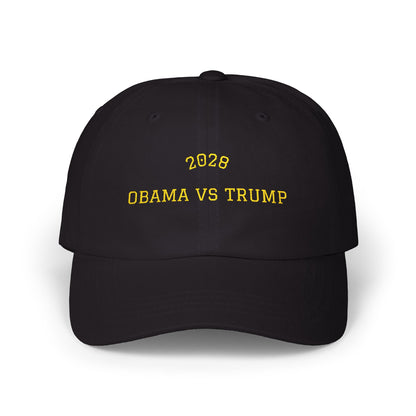 Election 2028 Dad Hat — Obama vs Trump Embroidered Baseball Cap