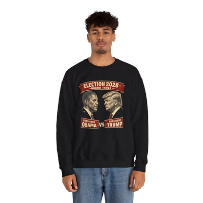 Crewneck Sweatshirt — Election 2028 ‘Obama vs Trump’ Vintage Presidential Design