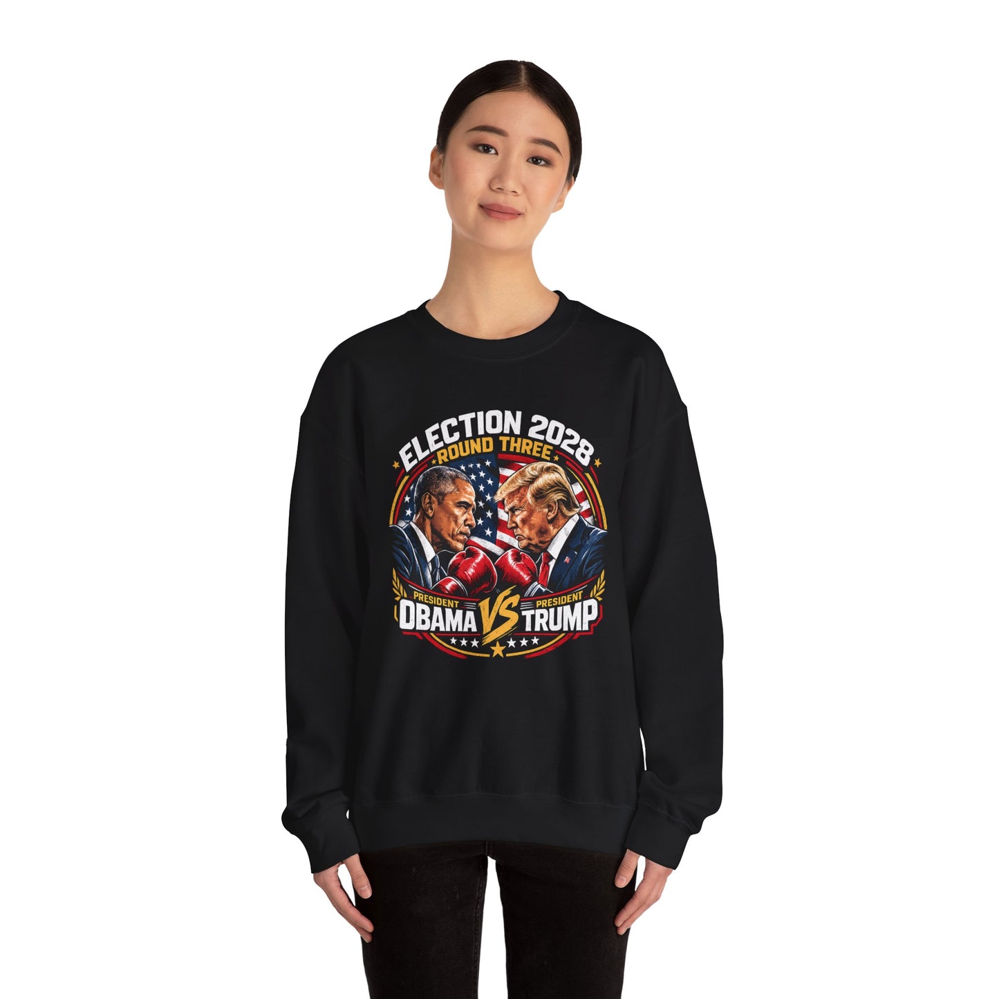 Election 2028 Sweatshirt - Obama vs Trump Fight Night Crewneck
