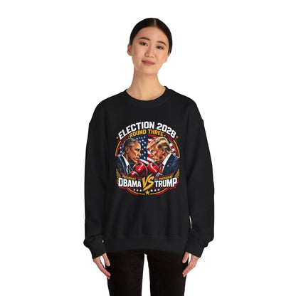 Election 2028 Sweatshirt - Obama vs Trump Fight Night Crewneck