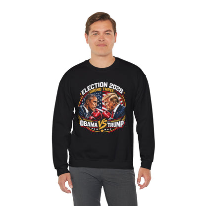 Election 2028 Sweatshirt - Obama vs Trump Fight Night Crewneck