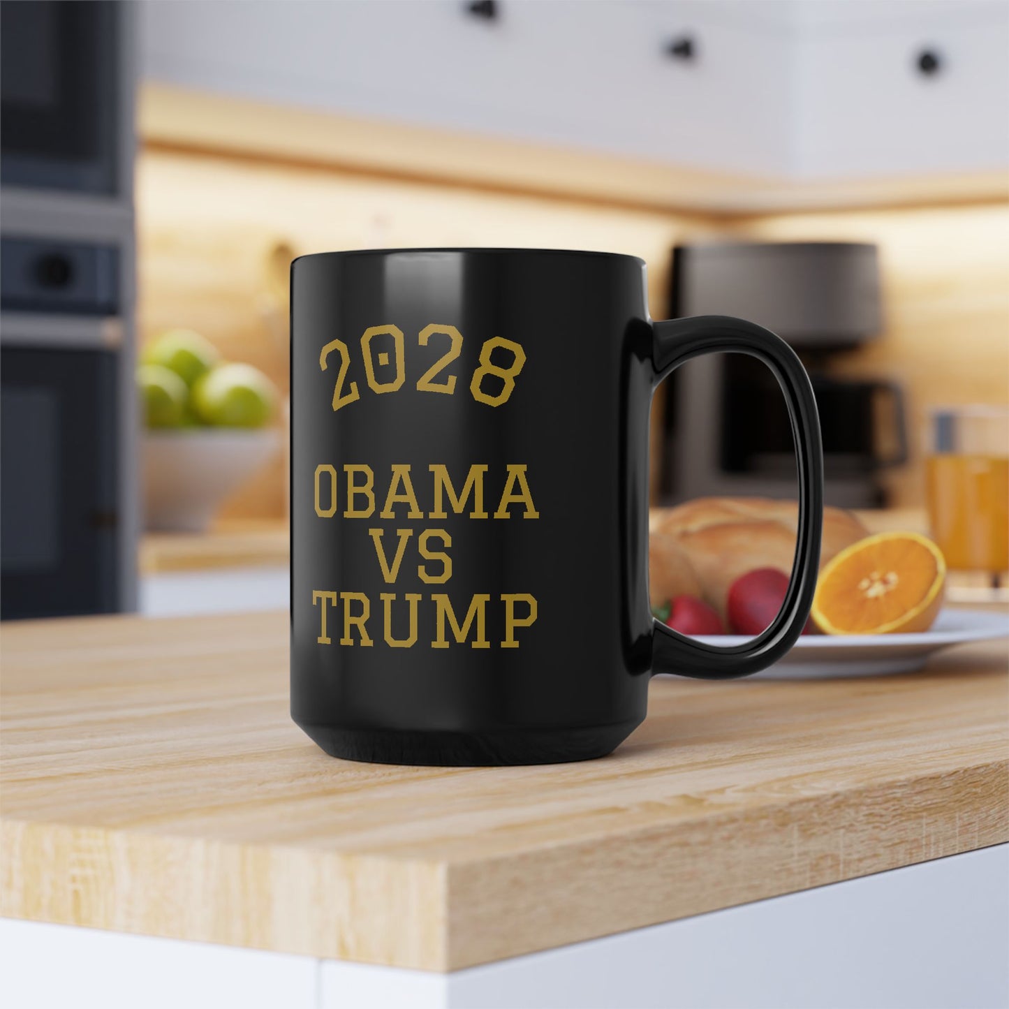 2028 Obama vs Trump Mug — Collegiate Political Coffee Cup