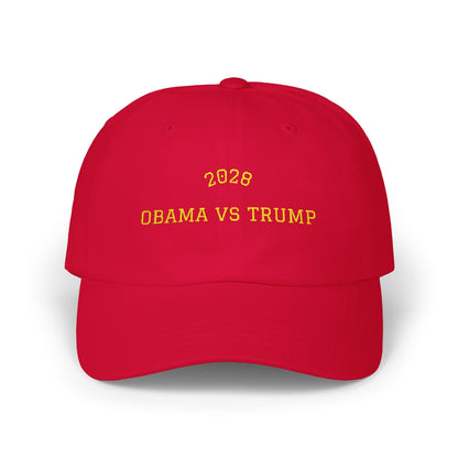 Election 2028 Dad Hat — Obama vs Trump Embroidered Baseball Cap