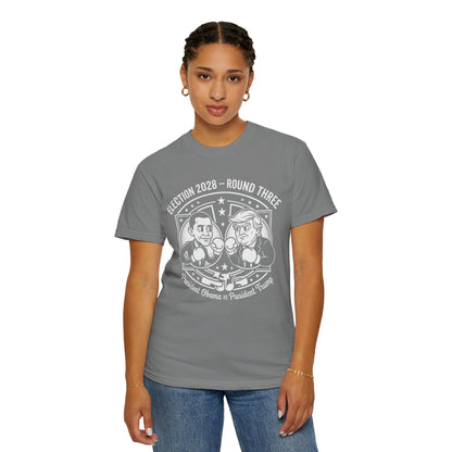Election 2028 T-Shirt —  Cartoon Obama vs Trump Boxing Tee