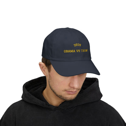 Election 2028 Dad Hat — Obama vs Trump Embroidered Baseball Cap