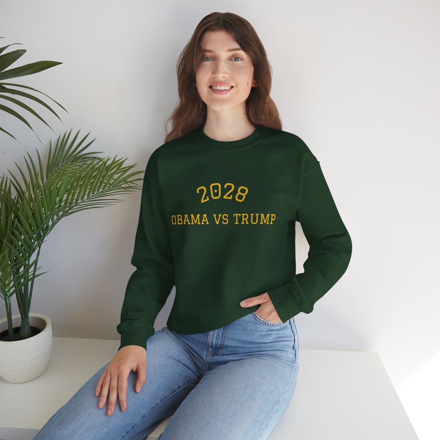 2028 Sweatshirt - Obama vs Trump College Crewneck