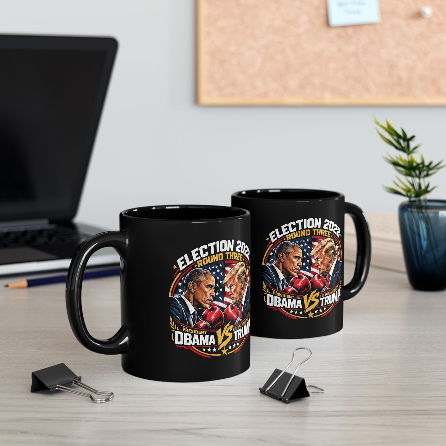 Coffee Mug — "Election 2028: Obama vs Trump" Fight Night Design