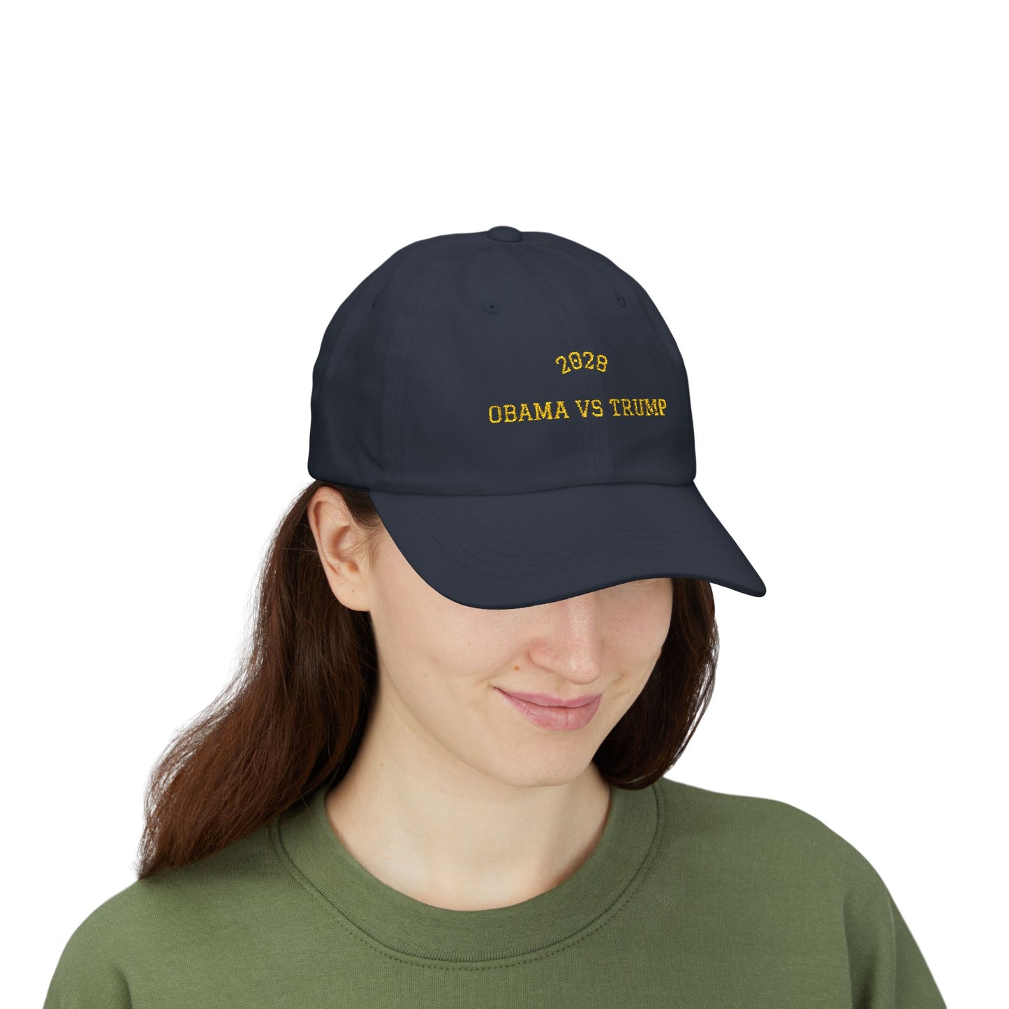 Election 2028 Dad Hat — Obama vs Trump Embroidered Baseball Cap