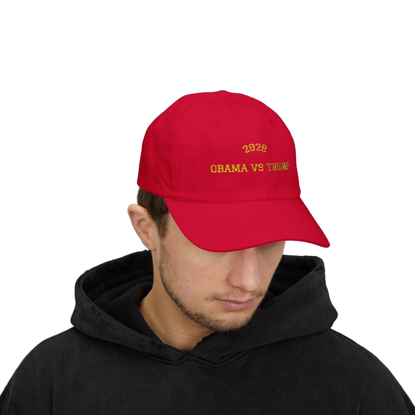 Election 2028 Dad Hat — Obama vs Trump Embroidered Baseball Cap