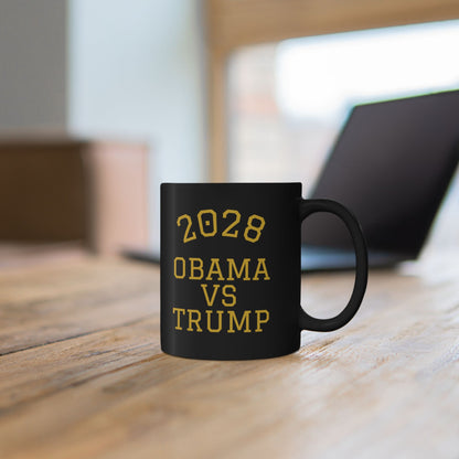 2028 Obama vs Trump Mug — Collegiate Political Coffee Cup