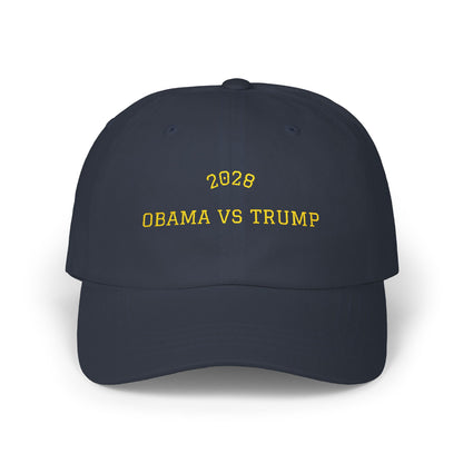 Election 2028 Dad Hat — Obama vs Trump Embroidered Baseball Cap