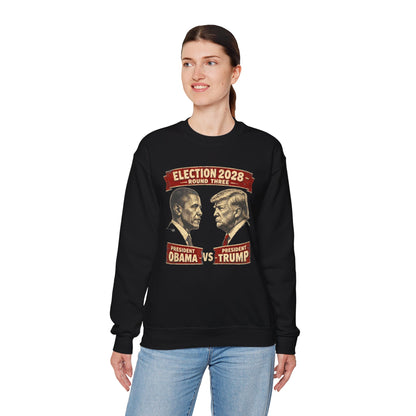 Crewneck Sweatshirt — Election 2028 ‘Obama vs Trump’ Vintage Presidential Design
