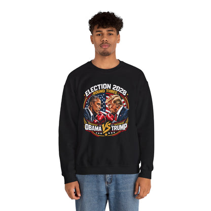 Election 2028 Sweatshirt - Obama vs Trump Fight Night Crewneck