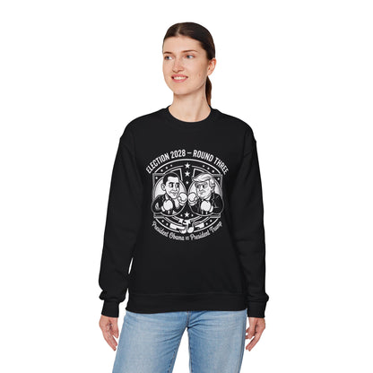 Cartoon Sweatshirt "Election 2028 Round Three - President Obama vs President Trump